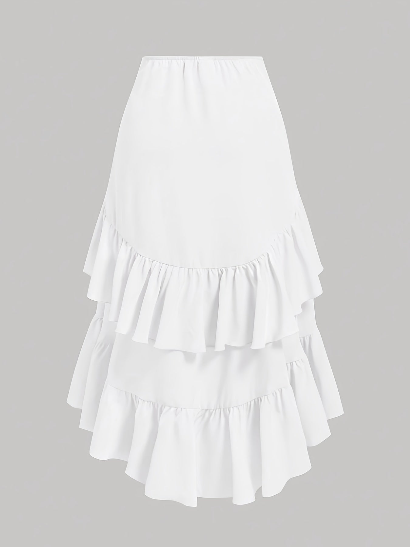 Vintage Brown Pleated Midi Skirt with Ruffled Hem and Cross Detail – Breathable, Stretchy Waistband, Machine Washable – Perfect for Commuting, Outings, and Everyday Elegance