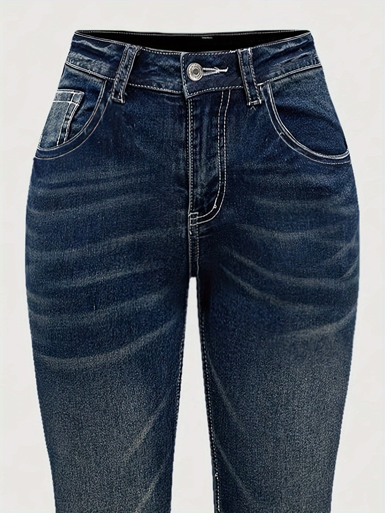 2024 Women's Hand-Embroidered Rhinestone Back Pocket Flared Jeans - Stretch Comfort Washed Denim, Elegant Machine-Washable All-Season Casual Pants, Comfortable Fashion, Fashionforward Design, Detailed Embroidery