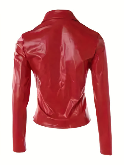 Simulated Synthetic Synthetic Leather Women's Top