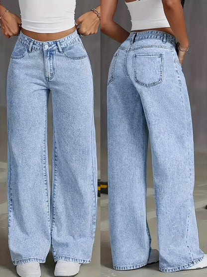 Women's fashion comfortable high-stretch slim straight jeans Snowflake Wash Jeans all seasons