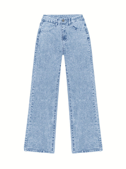 Women's fashion comfortable high-stretch slim straight jeans Snowflake Wash Jeans all seasons