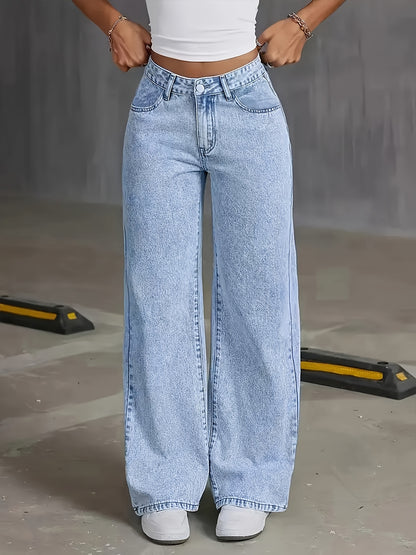 Women's fashion comfortable high-stretch slim straight jeans Snowflake Wash Jeans all seasons