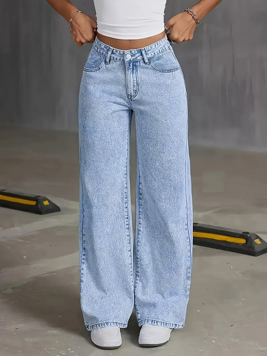 Women's fashion comfortable high-stretch slim straight jeans Snowflake Wash Jeans all seasons