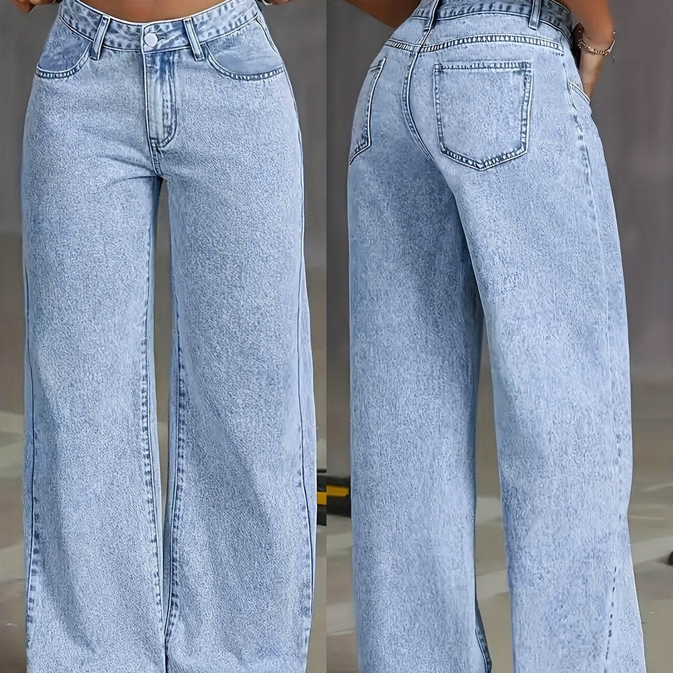 Women's fashion comfortable high-stretch slim straight jeans Snowflake Wash Jeans all seasons